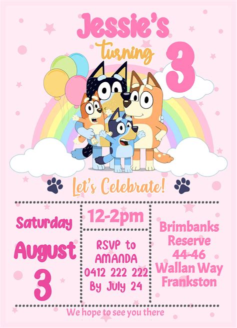 pink bluey birthday party